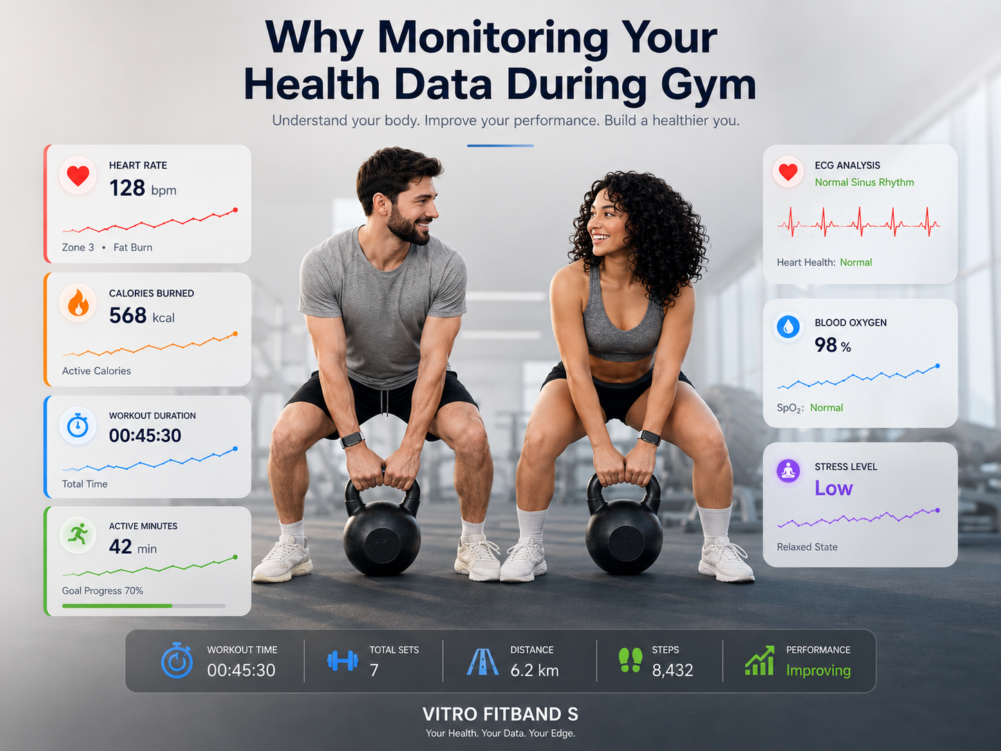 Why Monitoring Your Health Data During Gym and Physical Activity | Famalth VITRO FITBAND S