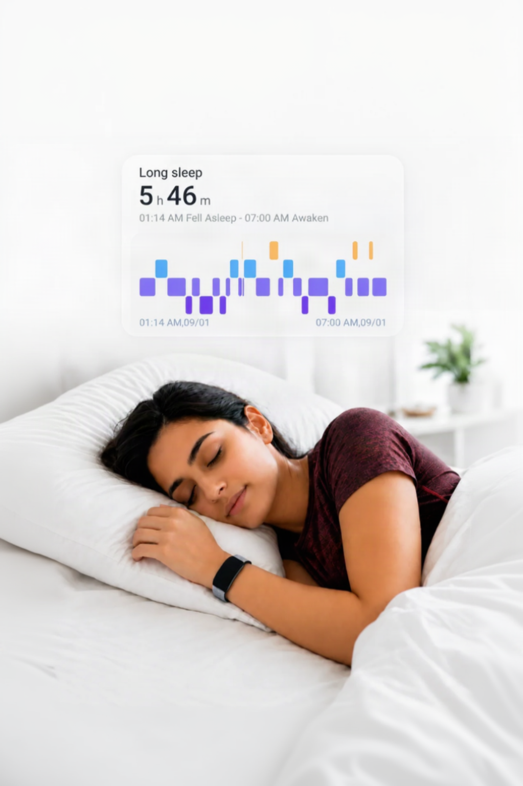 Track your sleep pattern for recovery using VITRO FITBAND S