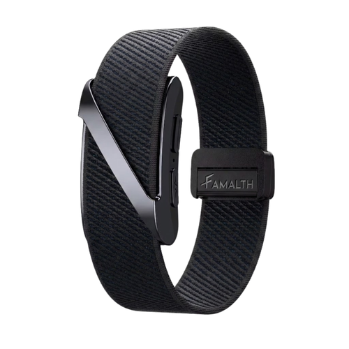 Famalth VANTA FITBAND in black color edition with screenless smart health monitoring