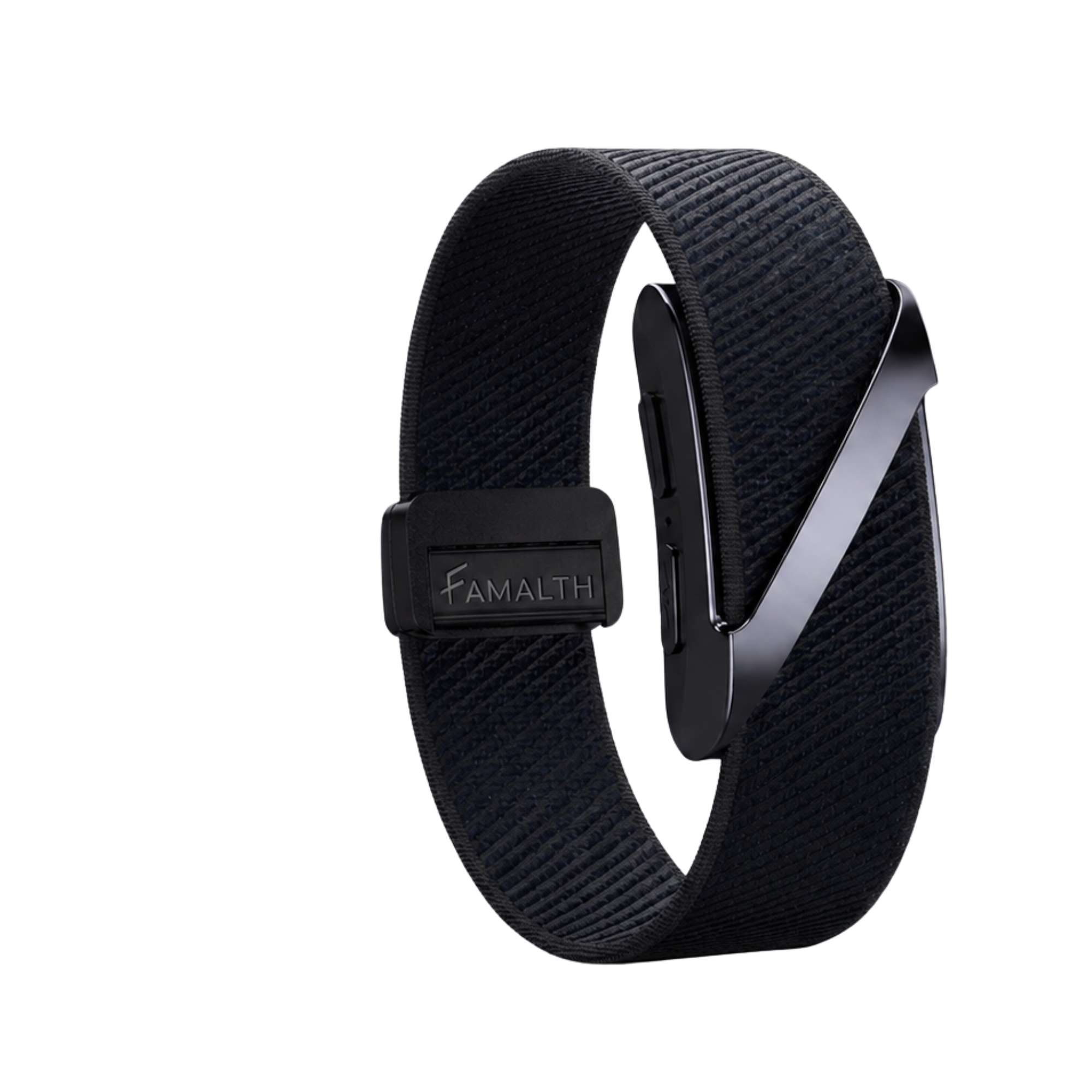 Famalth VANTA FITBAND in black color edition with screenless smart health monitoring