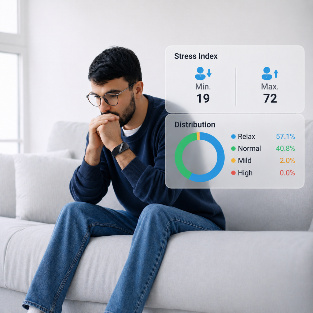 Track your Stress Index with VANTA FITBAND