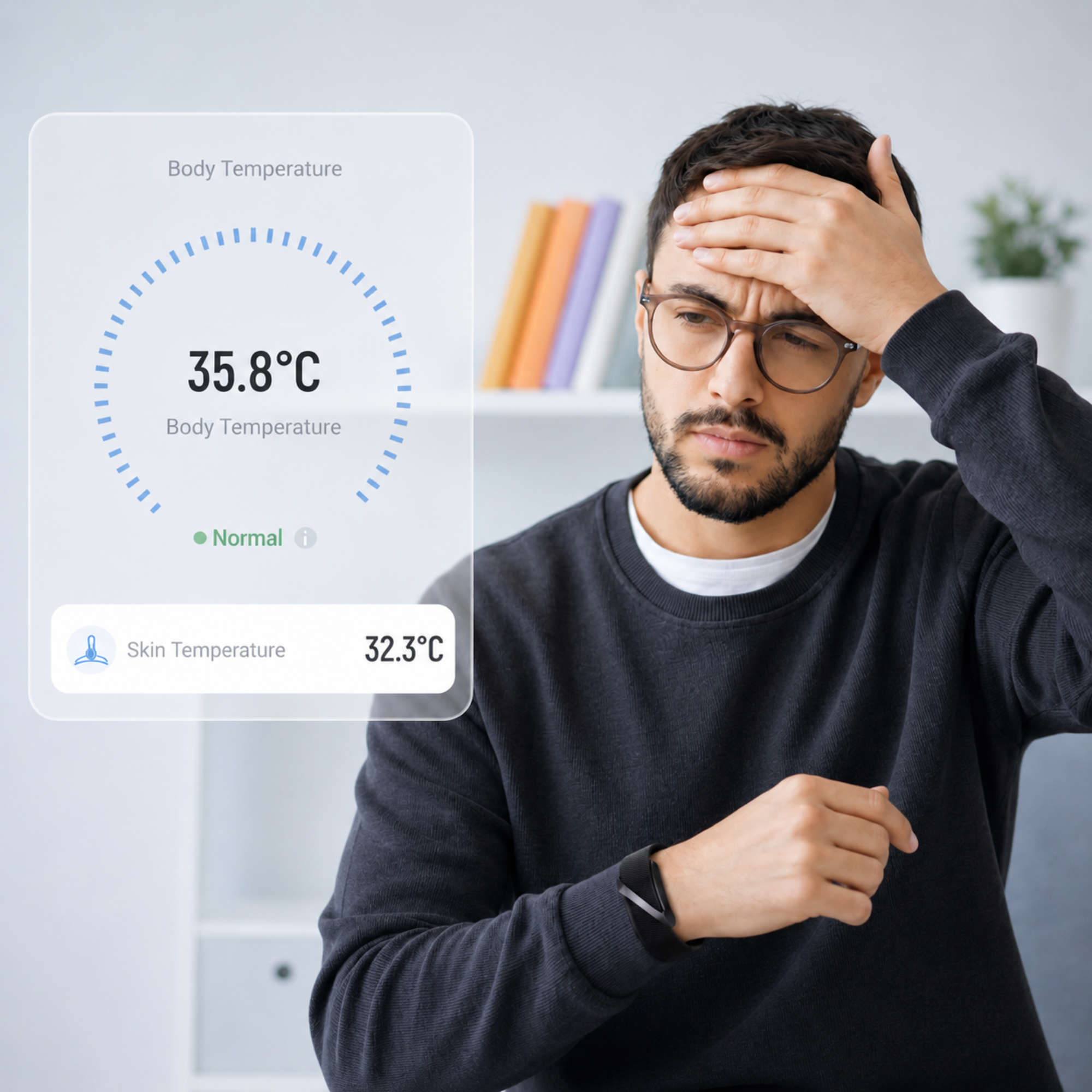 VANTA FITBAND constantly monitors your body temperature, get instant insights of any abnormal changes in body.