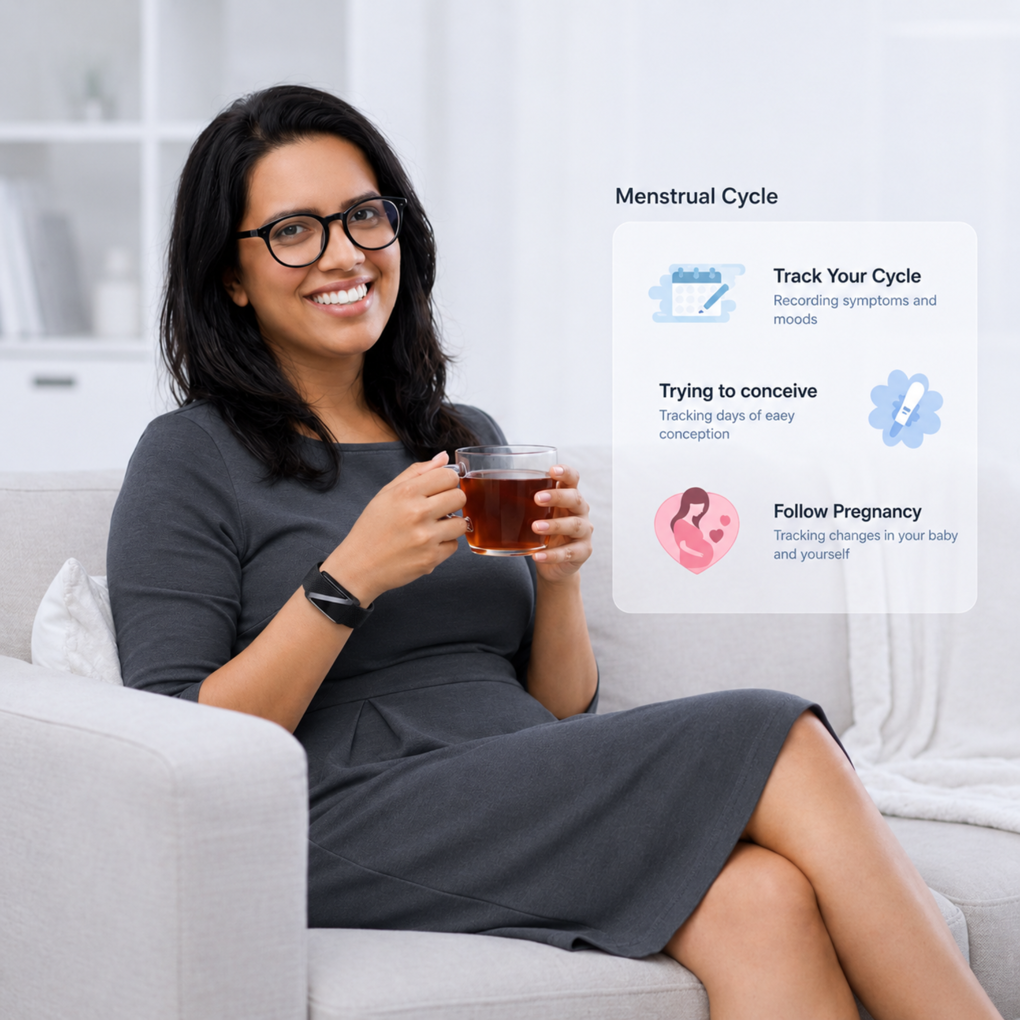 Track menstrual cycle and health insights with Famalth VANTA  FITBAND  S
