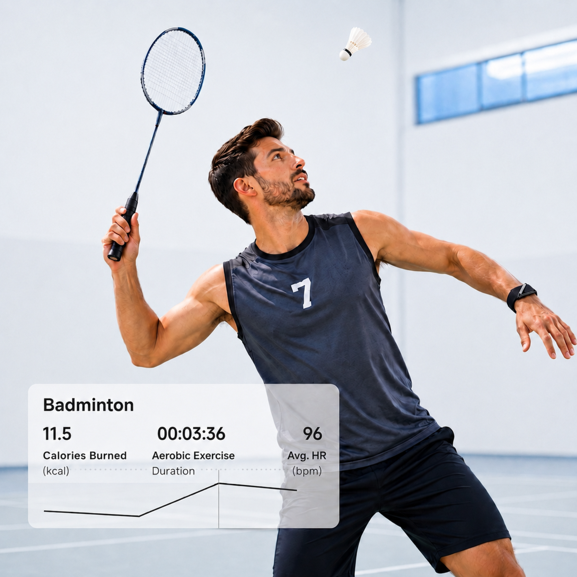Track performace of multi sports (badminton, cricket, basketball, etc.) and physical activity with VANTA Fitband S by famalth