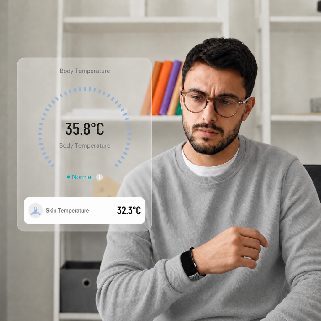 VITRO FITBAND constantly monitors your body temperature, get instant insights of any abnormal changes in body.