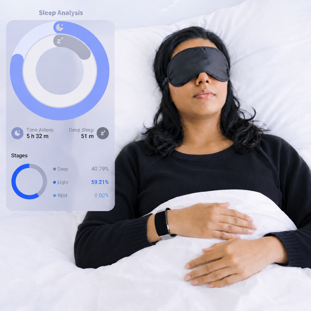On Famalth VITRO FITBAND S, get deep sleep insights with scientific sleep analysis.
