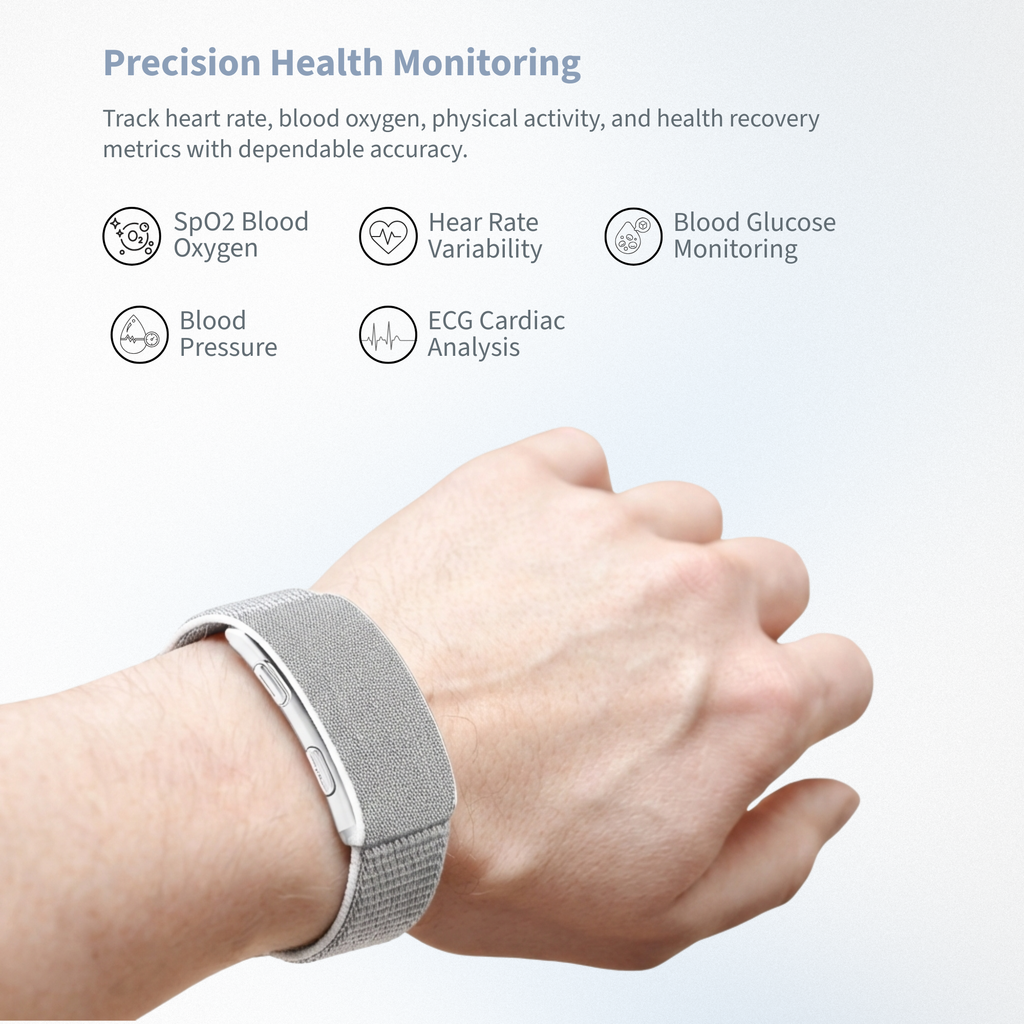 With VITRO FITBAND, track heart rate, blood oxygen, physical activity, and health recovery metrics with dependable accuracy.