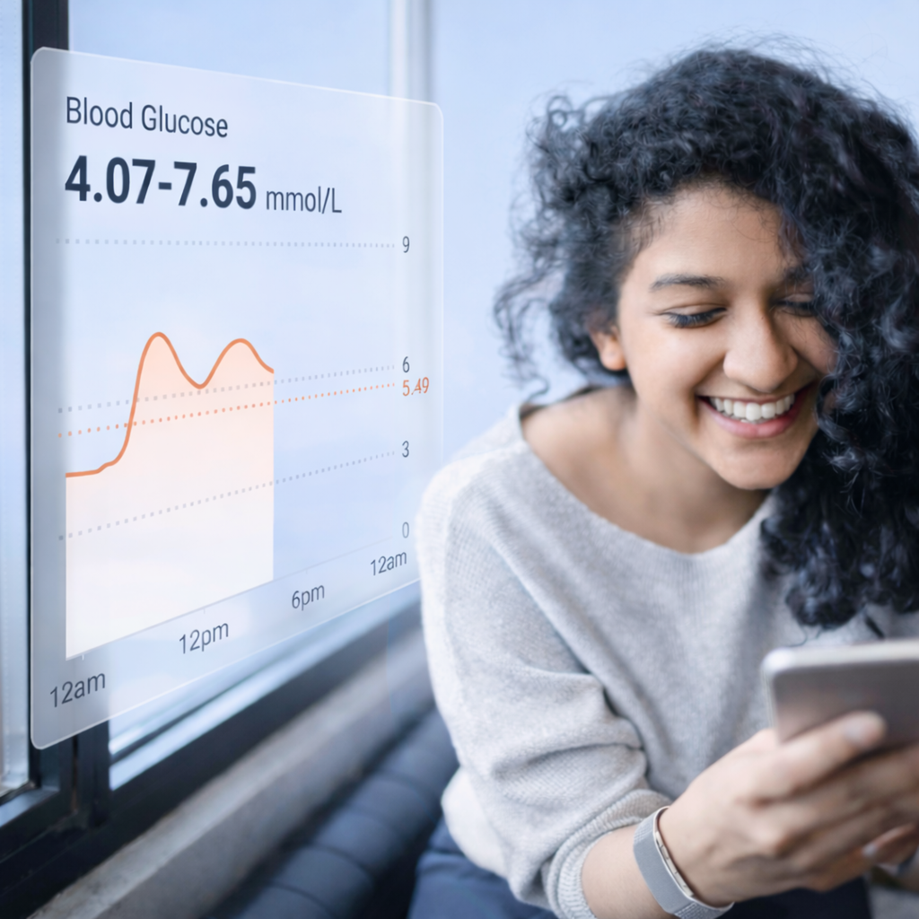 Get insights of blood glucose on Famalth VITRO FITBAND S