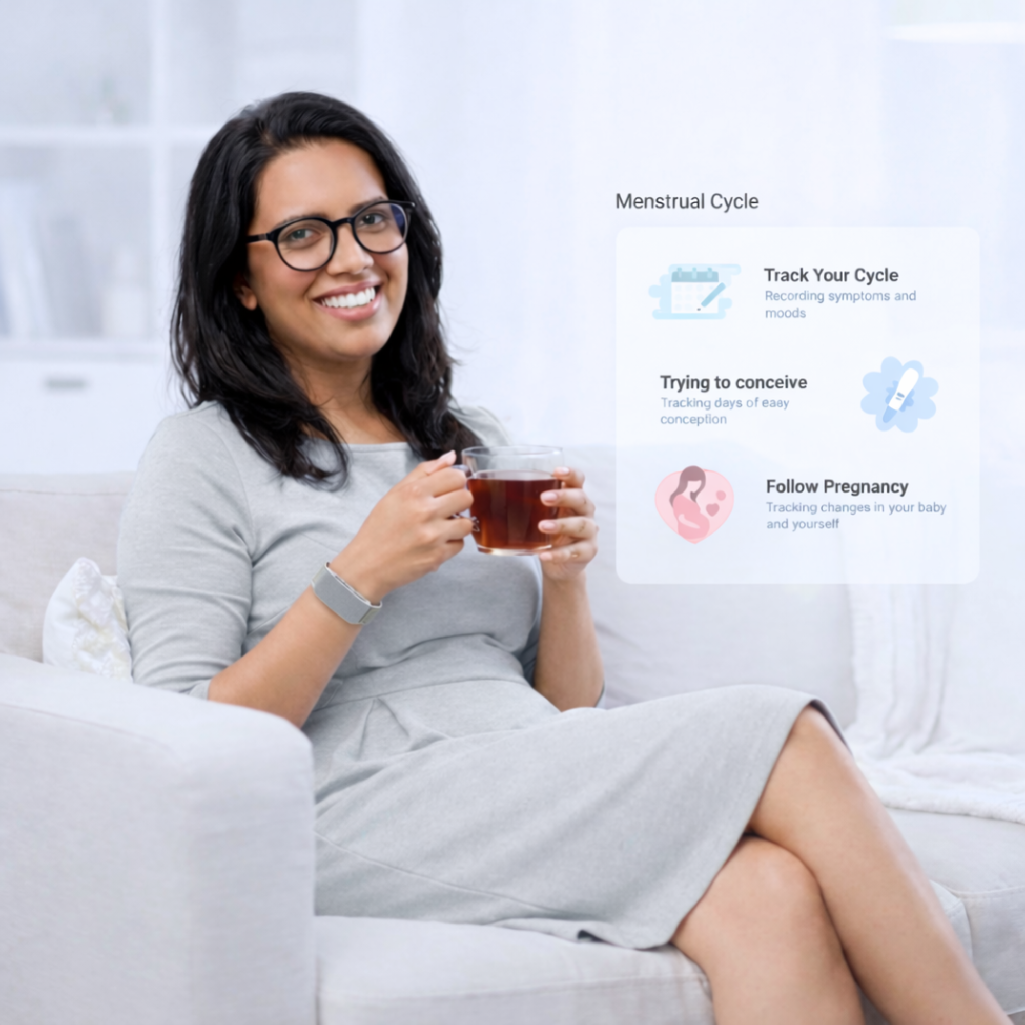 Track menstrual cycle and health insights with Famalth VITRO FITBAND  S