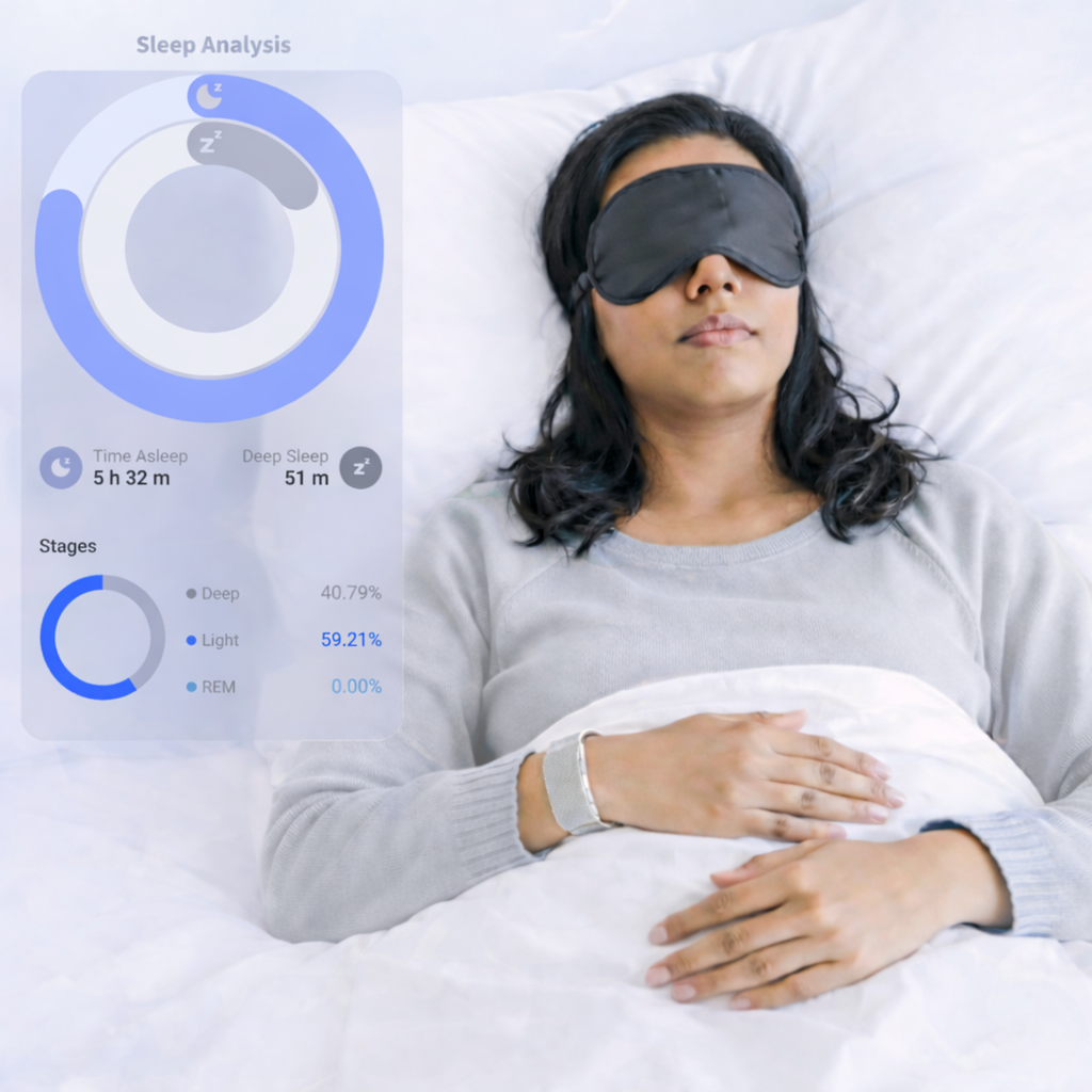 On Famalth VITRO FITBAND S, get deep sleep insights with scientific sleep analysis.