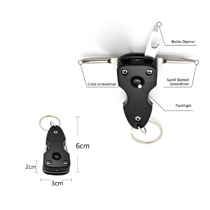 Military Keychain - Multifunctional Defence Toolkit with Torch