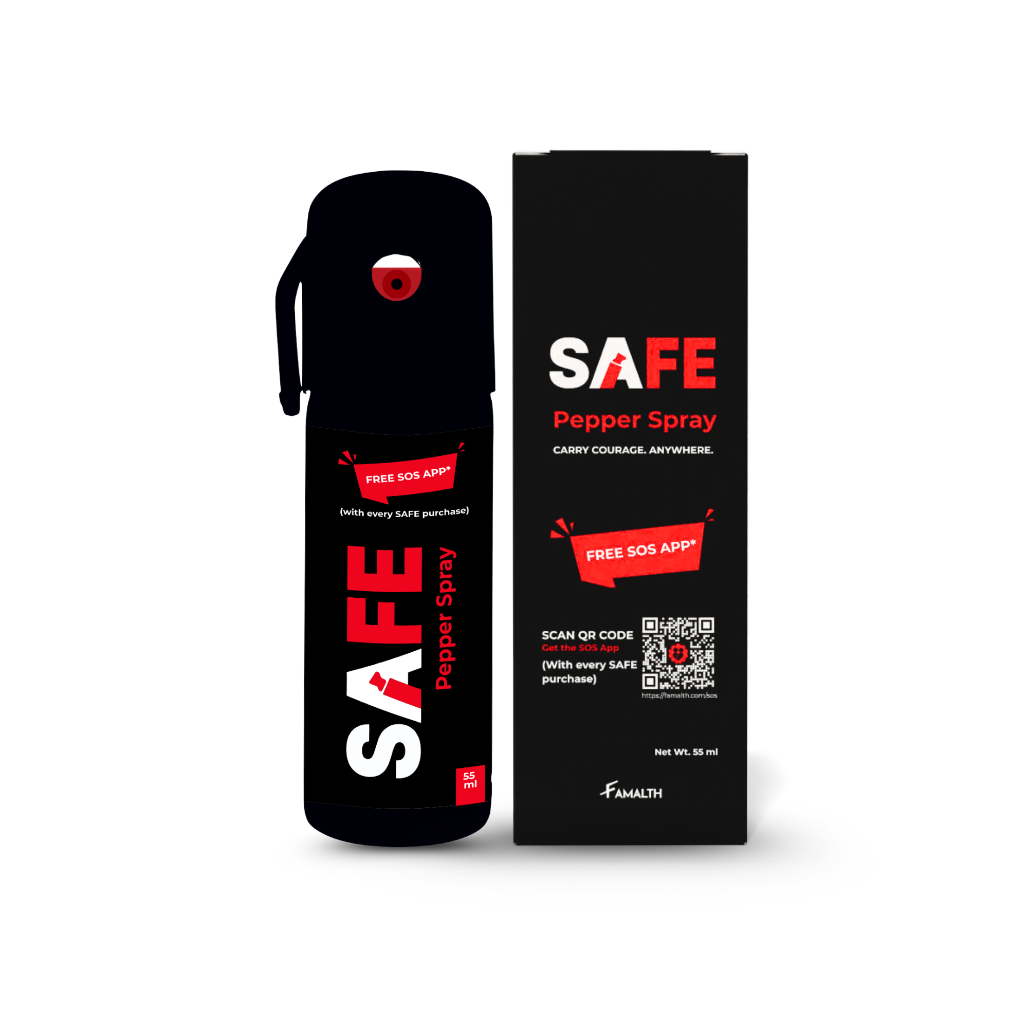 SAFE pepper spray with packaging box